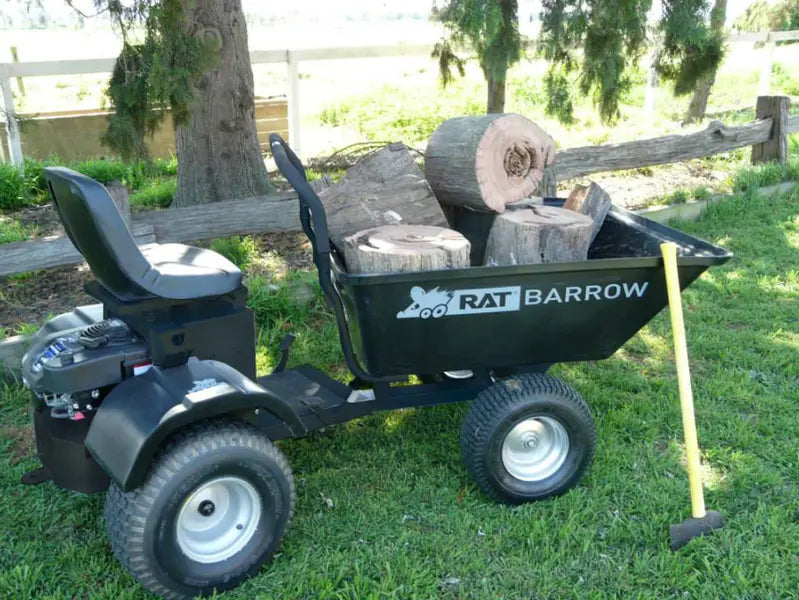 Heavy-Duty Rat Barrow Utility Cart  Black Powder-Coated Steel Frame
