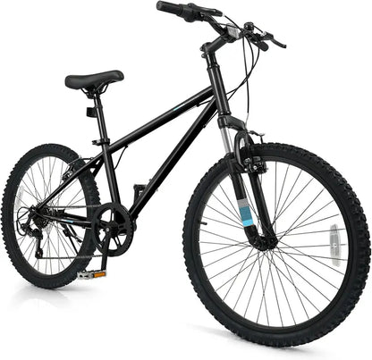 Kids’ 20- and 24-Inch Mountain Bike  6-Speed Drivetrain with Front Suspension Fork