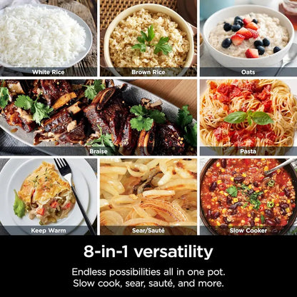 Ninja Slow Cooker 8.5QT  Dutch Oven Style Multi-Cooker with Steam Lid and Integrated Spoon
