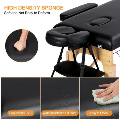 Yaheetech Portable Folding Massage Table for Spa, Tattoo, and Beauty Services