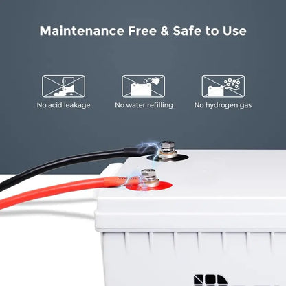 12V 100Ah AGM Deep Cycle Battery — Low Self-Discharge, High Surge Current, Maintenance-Free Power Source