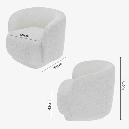 Fauteuil bouclette blanc Victoria