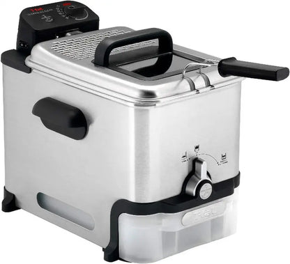 T-Fal Ultimate Steel Deep Fryer  3.5L Oil Capacity, 2.6 lb Food Load, Removable Basket & Safety Features