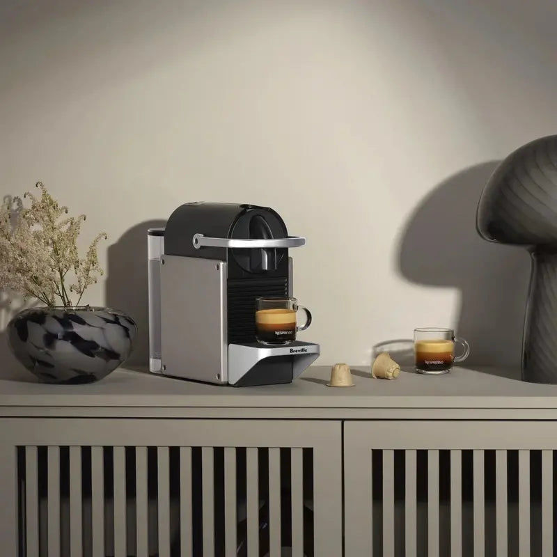 Nespresso Pixie Titan by Breville  Compact Espresso Machine with 19-Bar Pressure, Titanium Finish, BEC440TTN Model
