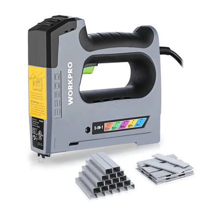 WORKPRO 5-in-1 Corded Staple Gun & Brad Nailer Kit — Includes 2000 Fasteners