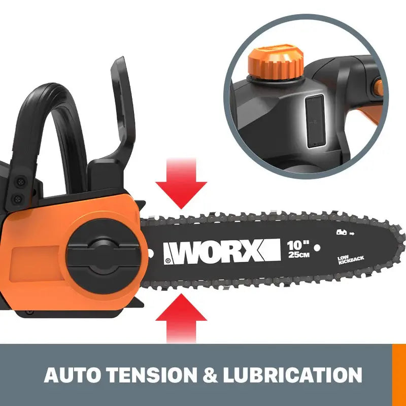 Worx WG322 20V Cordless 10-Inch Pole Saw and Chain Saw Combo  Power Share Compatible