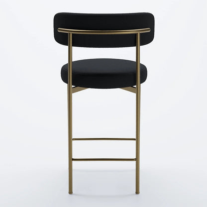 Lot de 2 tabourets de bar velours noir Agathe