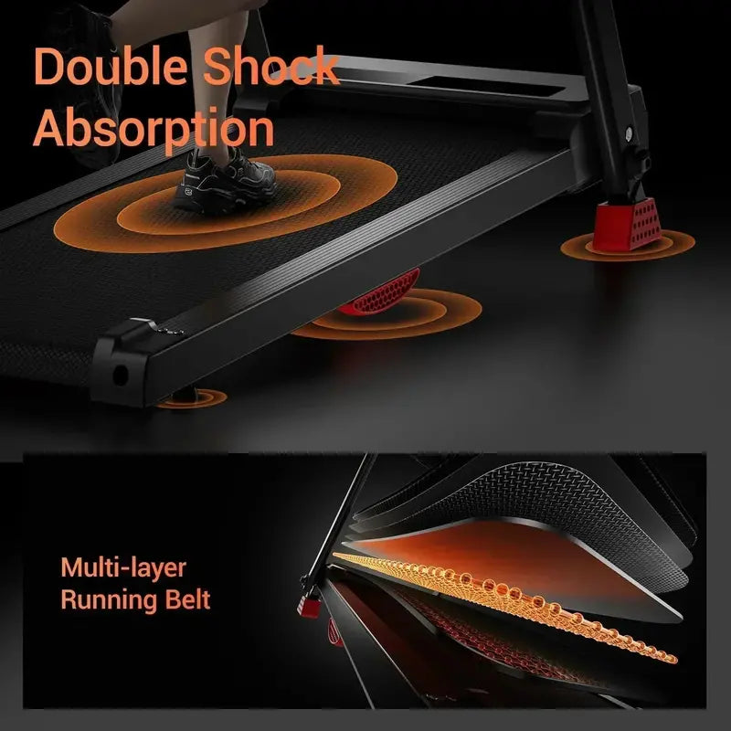 Home Treadmill with 15% Incline  3.0 HP Brushless Motor & Dual Cushioning
