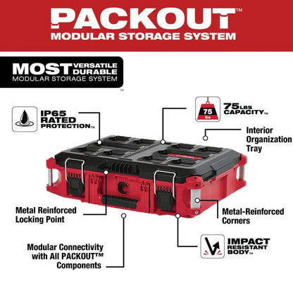 Milwaukee PACKOUT Rolling Tool Storage System  22-Inch Large, Medium & Rolling Toolbox Combo (8426/8425/8424)