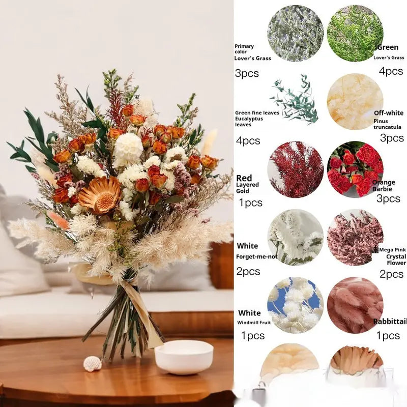 Curated Dried Flower Bouquet  Rustic Botanical Arrangement for Home & Wedding Spaces