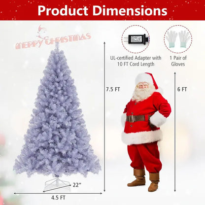 6-Foot or 7.5-Foot Pre-Lit Tinsel Christmas Tree with Warm White LED Illumination