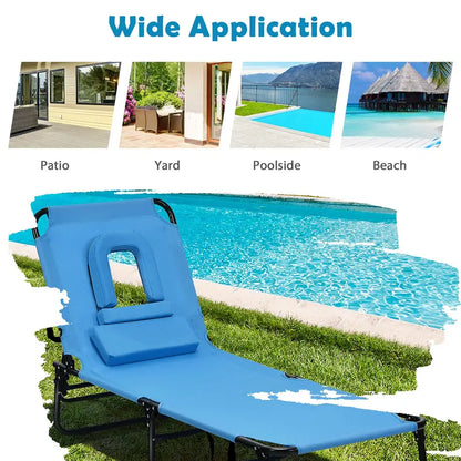 All-Terrain Folding Lounge Chair  Ideal for Beaches, Poolsides, Balconies & Patios