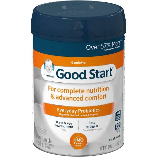 Gerber Good Start Gentle Pro Infant Formula, Milk-Based Powder, 0-12 Months, 32 oz