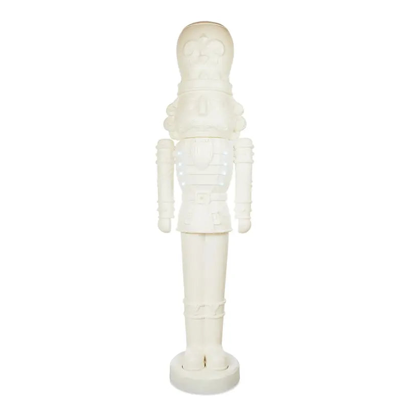 Holiday Time Animated White Nutcracker Blow Mold  75-Inch Tall Holiday Decor with Motion & Light Effects