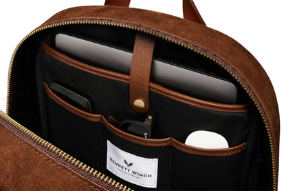 Suede Backpack - Tobacco Brown