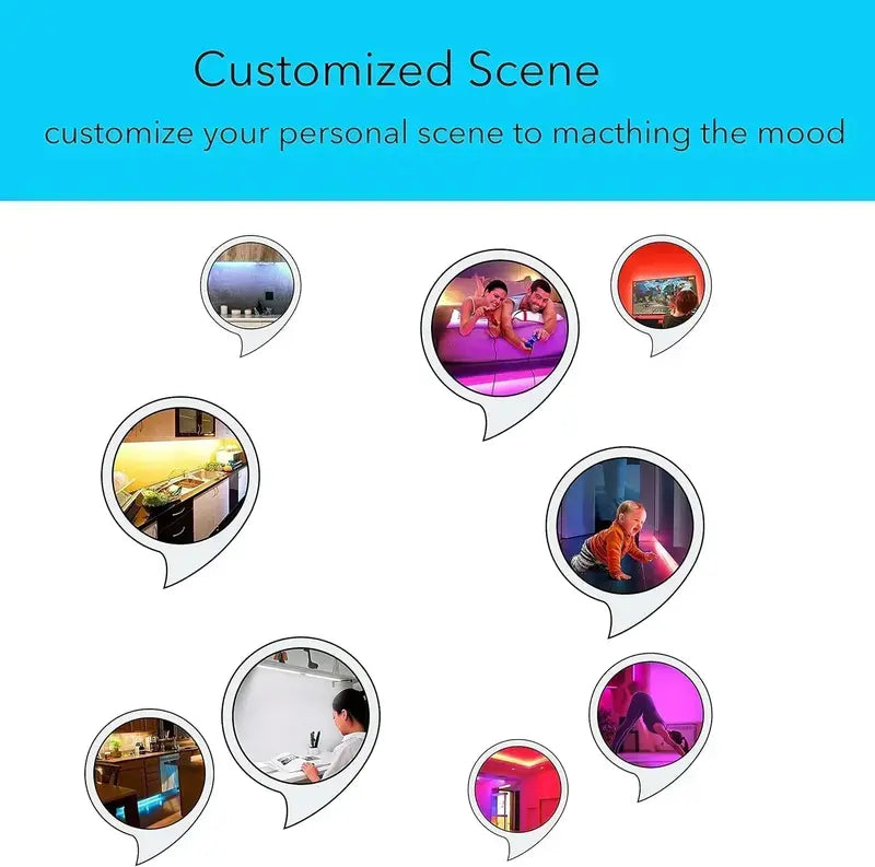 Dimmable Smart Under-Cabinet LED Strip  Tunable White + RGB Colors for Kitchen or Workspace