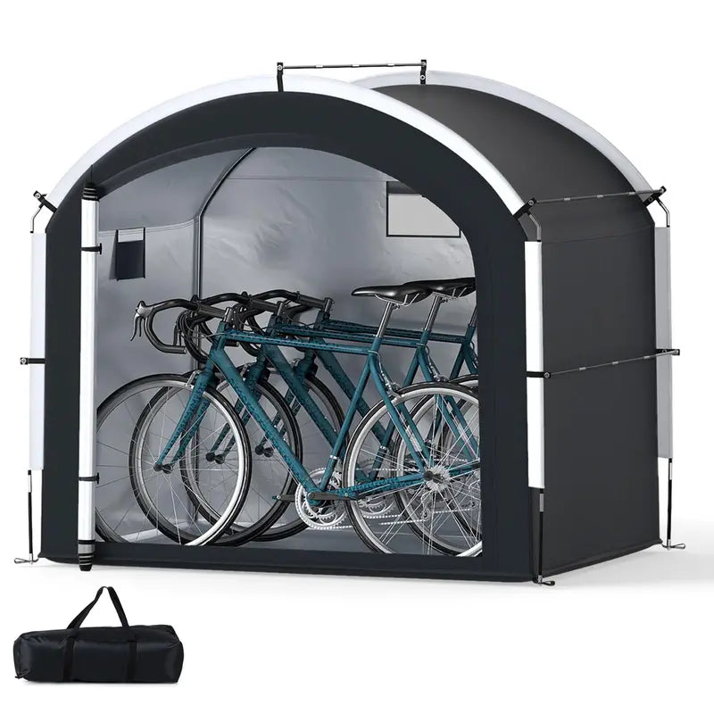 7.2 x 4.9 FT Outdoor Bike Storage Shed with Waterproof 210D Oxford Fabric Cover