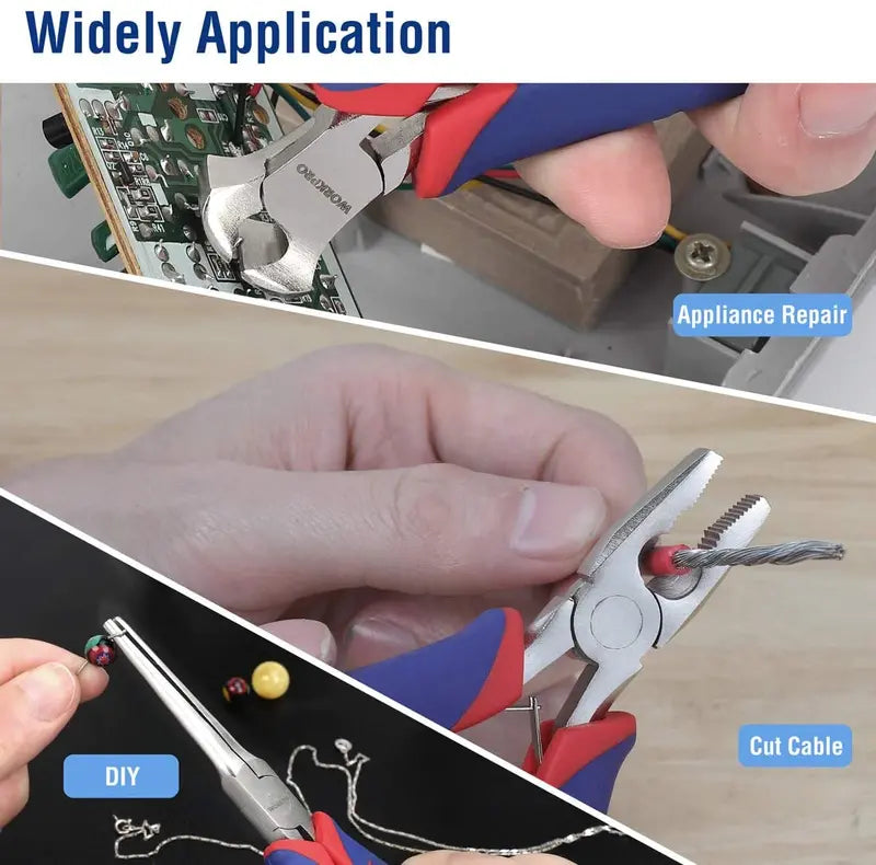 WORKPRO Mini Pliers Set  6-Piece Compact Hand Tool Kit with Carrying Pouch