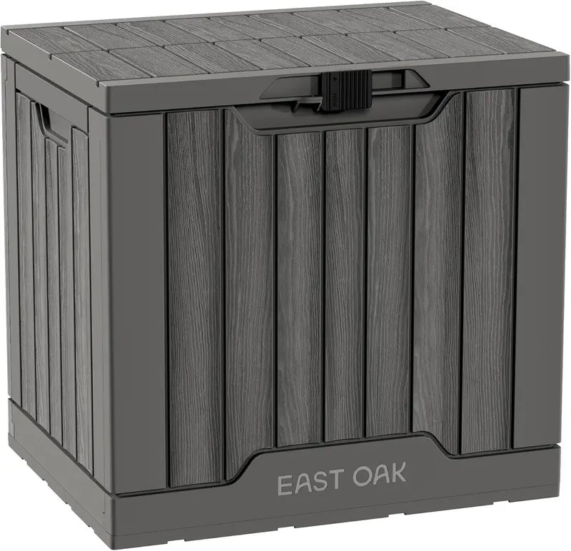 EAST OAK 60-Gallon Resin Deck Box  All-Weather Indoor/Outdoor Storage Bin with Waterproof Design