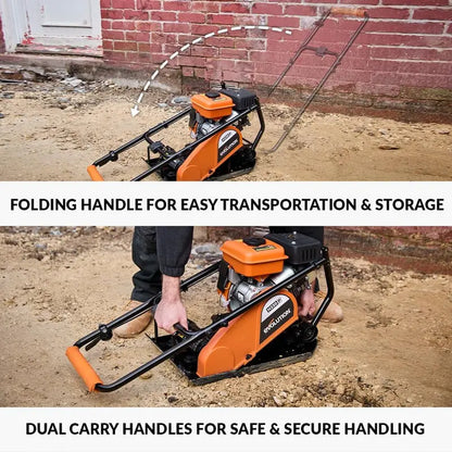 Electric Plate Compactor  Heavy-Duty Vibratory Tool for Soil, Sand, Pavers, Artificial Turf & Patio Installation