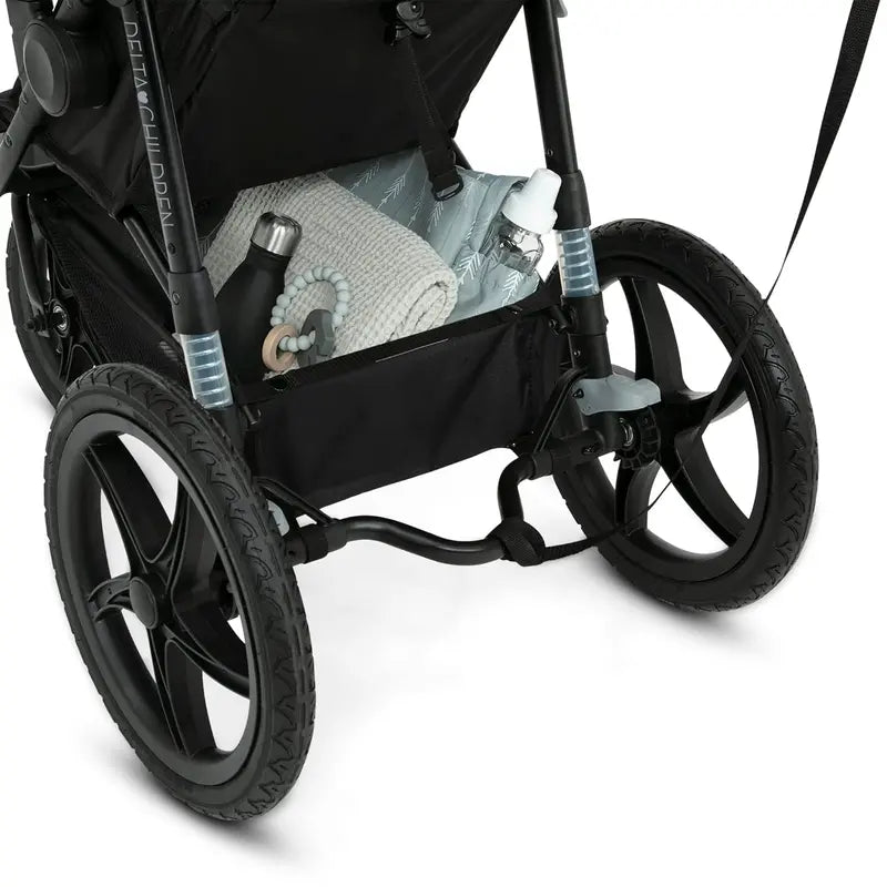Delta Children Apollo Jogging Stroller  Shock-Absorbing Frame, Spacious Canopy, Recline Function
