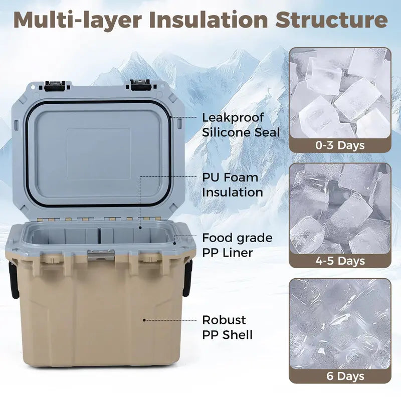 53-Quart Ultra-Lightweight Injection-Molded Cooler with Ergonomic Handles & Bottle Opener