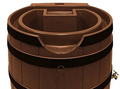 Good Ideas Rain Wizard 65-Gallon Terra Cotta Rain Barrel with Dark Ribbed Finish
