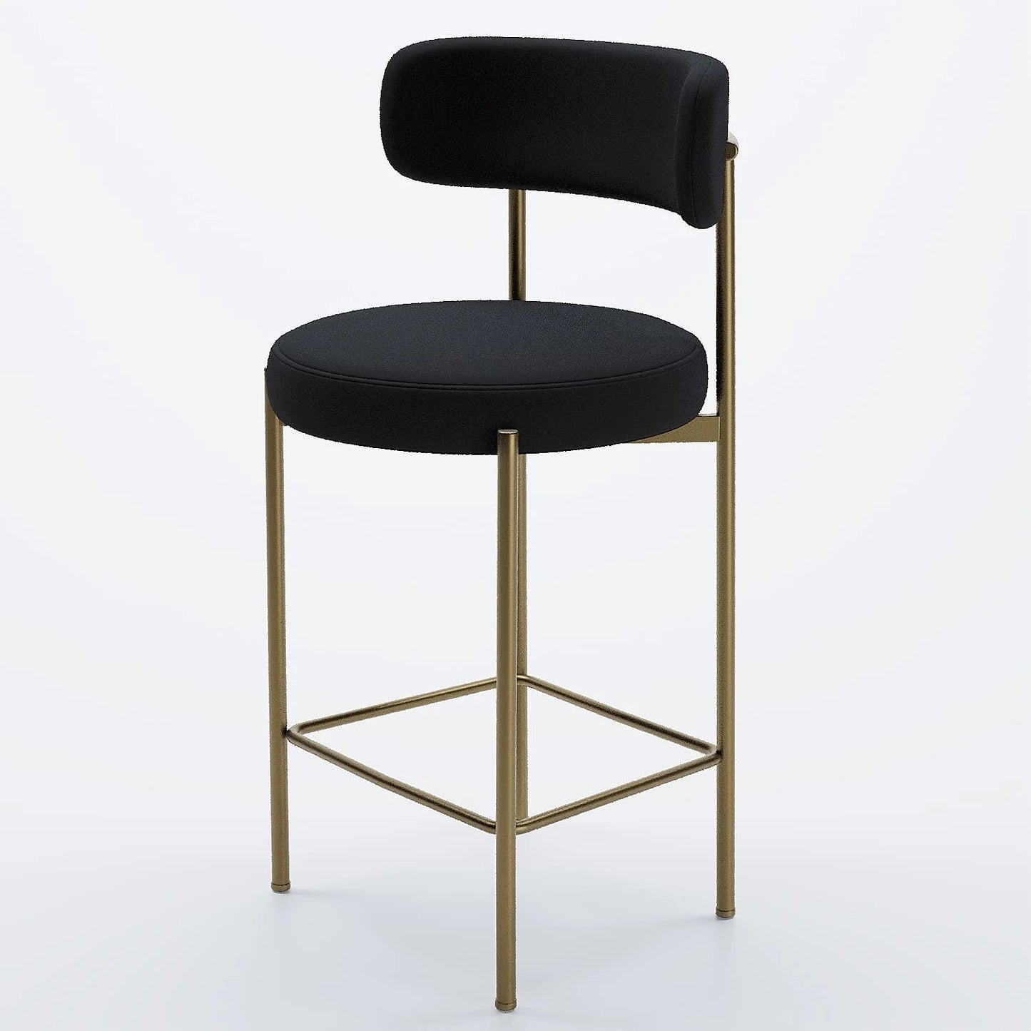 Lot de 2 tabourets de bar velours noir Agathe