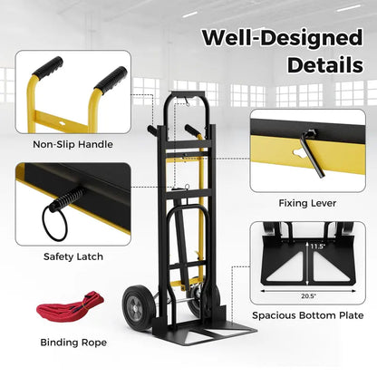 Heavy-Duty 3-in-1 Convertible Hand Truck Dolly with 1000 lb Load Capacity