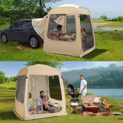 Igloo-Style Screen Gazebo  Mosquito-Proof Canopy Tent for 615 People, Ventilated & Spacious