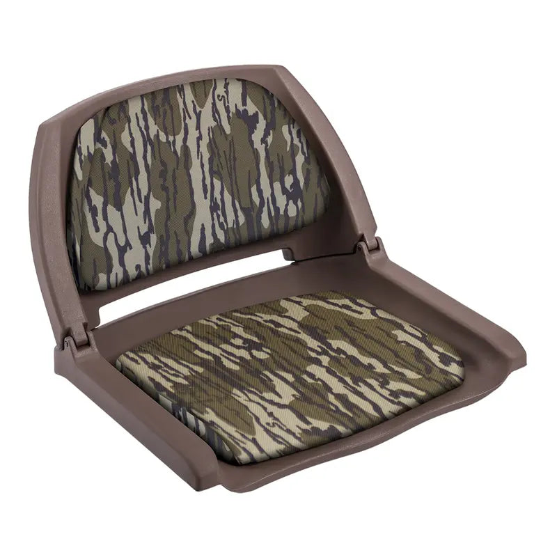 Wise 8WD139CLS-B-730 Cushioned Fold-Down, Molded Fishing Seat, Mossy Oak Original Bottomland