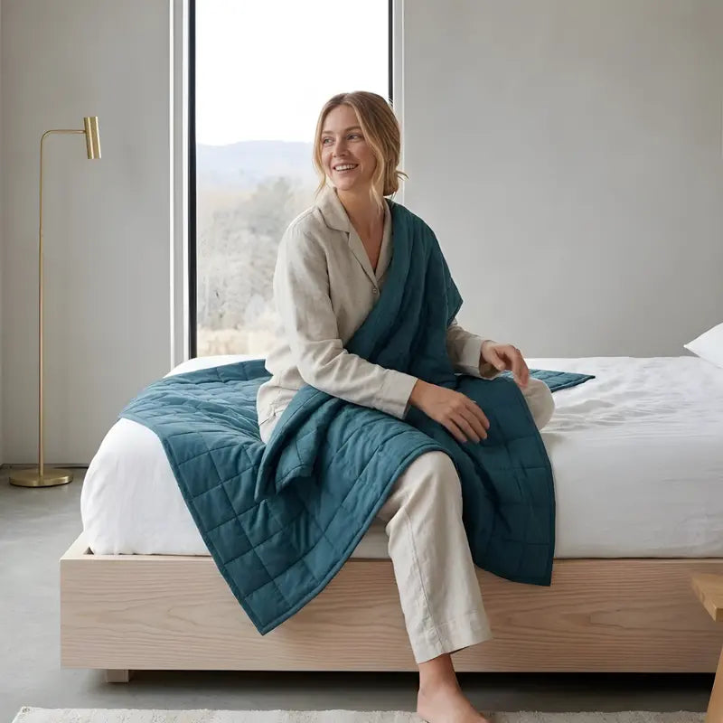 7-Layer Weighted Cooling Blanket with Glass Bead Fill and Reinforced 16-Loop Design