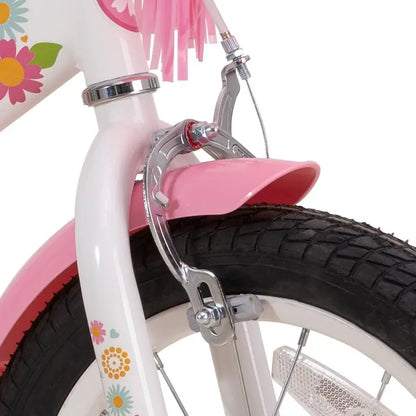 JOYSTAR Little Daisy 12-Inch Girls’ Bike with Training Wheels, Basket & Handbrake, Ages 2-7