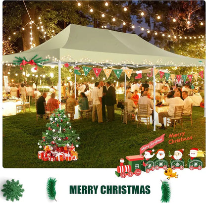 COBIZI 10×20 ft Commercial Pop-Up Canopy Tent  Heavy-Duty Frame, 6 Sidewalls, Wind/Waterproof Gazebo with Roller Bag