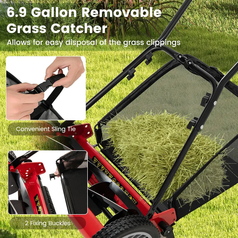 16-Inch Manual Push Reel Lawn Mower  Eco-Friendly Yard Cutting Tool