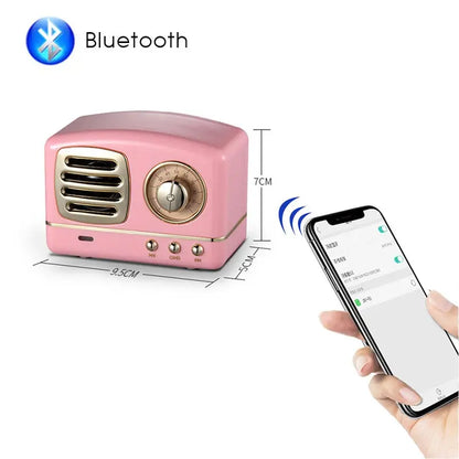 Retro Bluetooth Speaker, 3W, 2-3 Hr Playtime, Bluetooth 4.1, 10m Range, Compact Design