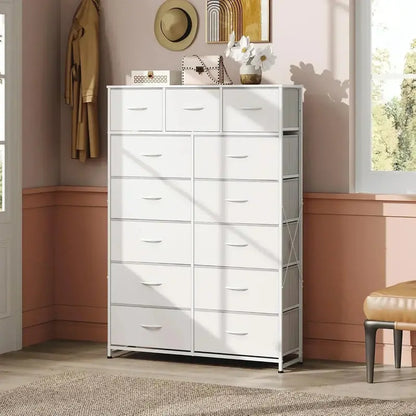 13-Bin Steel-Frame Storage Organizer  Heavy-Duty WLIVE Fabric Drawer Tower for Home & Office