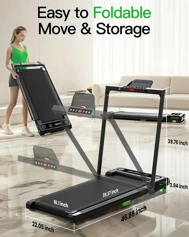 Akluer Compact Incline Treadmill  2.5 HP Under-Desk Model with LED Display & Remote