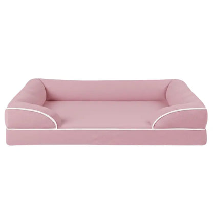 Orthopedic Pet Bed with Memory Foam Core, Protective Bolsters, and Removable Cover