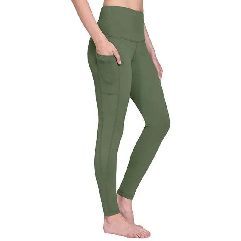 High-Waisted Fleece-Lined Winter Leggings for Women  Cozy, Pocket-Equipped Cold-Weather Bottoms