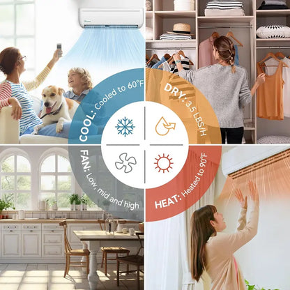 12,000 BTU Wi-Fi Enabled Mini Split AC/Heat Pump  20 SEER2 Ductless Inverter System for Areas up to 750 sq ft, Alexa-Compatible, Complete Kit