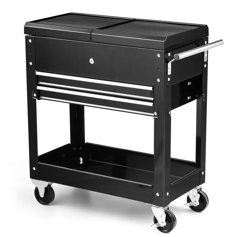 Rolling Tool Cabinet on Casters  Heavy-Duty Steel Storage Cart with Multiple Drawers