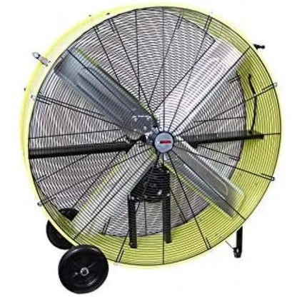 K Tool International 42-Inch Belt-Drive Drum Fan  Industrial 2-Speed with Safety Yellow Housing