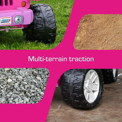 Power Wheels Barbie Jeep Wrangler  12V Ride-On Vehicle with 5 MPH Top Speed