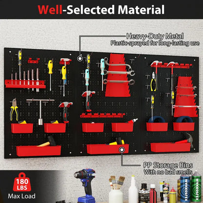 Heavy-Duty Utility Tool Storage Board  Modular Garage & Workshop Organizer Kit
