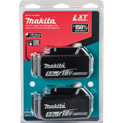 Makita 18 Volt 5.0 Ah LXT Lithium-Ion Battery 2-Pack BL1850B-2 from Makita