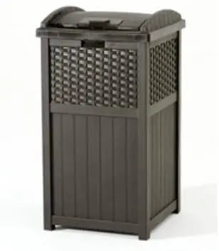 Dual-Use Outdoor Cart: 77-Qt Wicker-Style Cooler + 33-Gal Resin Waste Bin Set