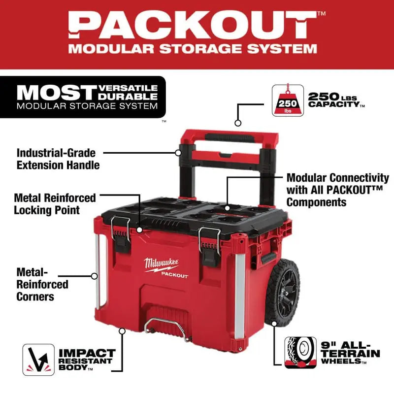 Milwaukee PACKOUT 22-Inch Rolling Tool Box System  Includes Large, Medium & Rolling Components (Model 8426-8425-8424)