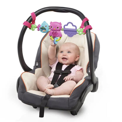 Bright Starts Busy Birdies Carrier Toy Bar Musical Take-Along Toy with Lights, Ages Newborn +