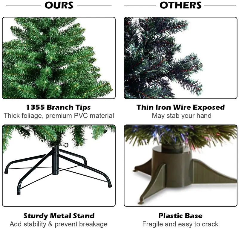 Easy-Assembly Artificial Douglas Fir Christmas Tree for Indoor or Outdoor Use